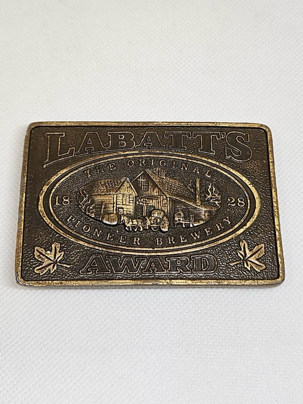 Labatt’s Beer Belt Buckle Pioneer Brewery Award Vintage Style 3.5”